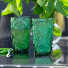 Szklanka wysoka LEAVES COLOR 390ml zielona